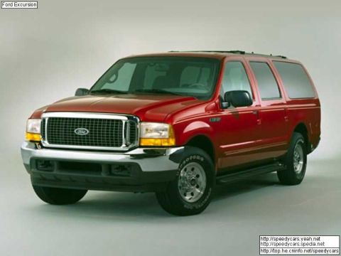 1993 Ford Bronco - This red Ford Excursion is shown from a front 3/4 angle against a plain background.