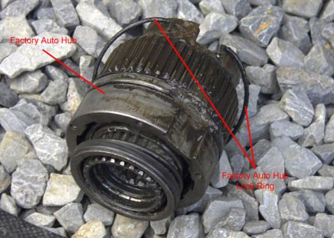1989 Ford Bronco - Factory auto locking hub assembly removed