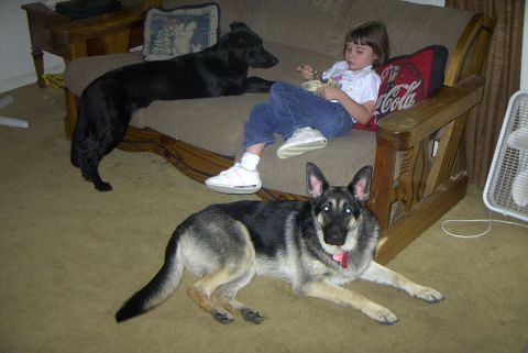 1989 Ford Bronco - Roxie (left) Rebecca (daughter) and Heidi (Floor)