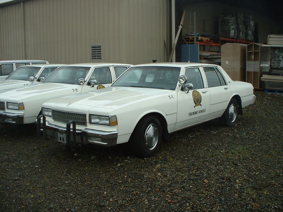 1990 Caprices. Former Washington State Patrol cars turned into training vehicles.