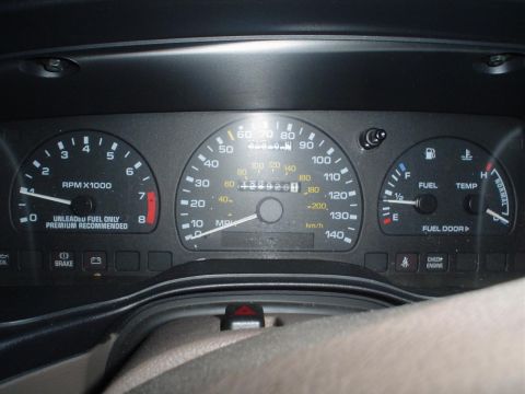 1995 Ford Taurus - Interior view of a car's dashboard, showing the instrument cluster and gauges.