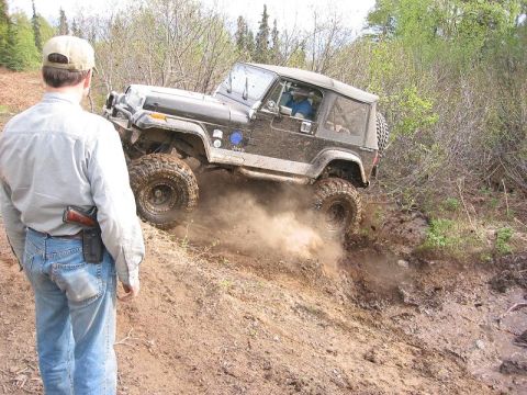1985 Ford Bronco - Rick trying to scare the Crap out of his Wife.. I think he suceeded because she jumped out of the jeep right after this :)