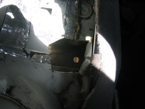 1997 Jeep Cherokee - This photo shows the interior of a vehicle, likely during some form of repair or modification work.