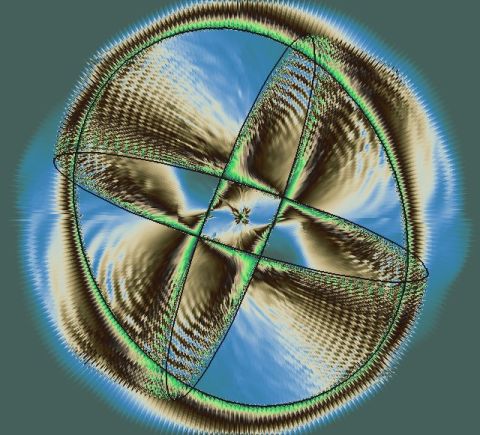 1995 Ford Bronco - This is a digitally created abstract image with a circular form and textured patterns.
