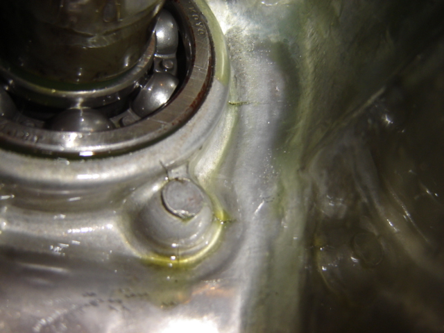 Bearing assembly with oil in metal housing