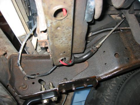 1989 Ford Bronco - This is where I routed the wires for the fan. Gonna put split hose on it when I get around to it.
