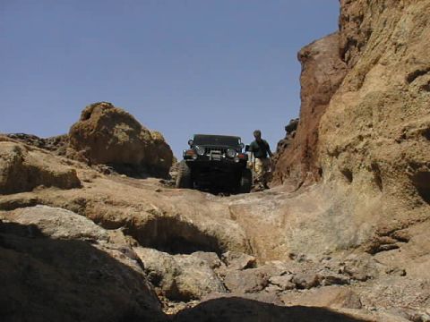 1997 Ford Ranger - A Jeep Wrangler tackles a challenging off-road trail during the Calico Trip.