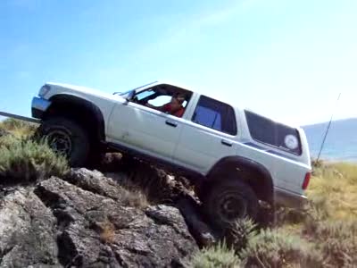 1993 Toyota 4Runner - me up the new ledges... with a few friends pulling my front end down...