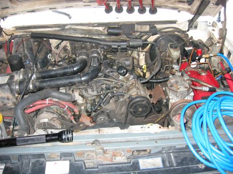 1989 Ford Bronco - Pretty full engine bay.