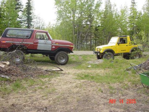 1978 Ford Bronco - LOL...even matchup...my money is on the Old Horse...he will squish the Warrior (Samurai)