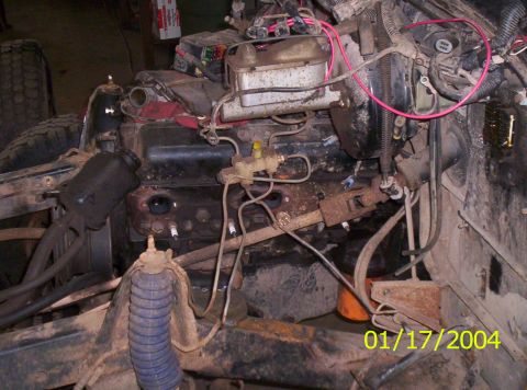 1995 Jeep Wrangler - motor side view sits behind front axle for better balance