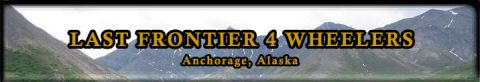 1995 Ford Bronco - Web banner graphic reading 'LAST FRONTIER 4 WHEELERS: Anchorage, Alaska' in yellow lettering over a faded photo of green mountains and a va…