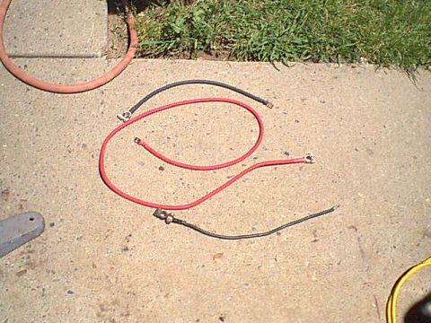 1983 Ford Bronco - Here is the new cables along with the old neg. i had a set made out of 2 guage welding wire. these will not fail