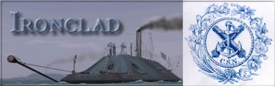 1988 Ford Bronco - An ironclad ship, possibly from the Civil War era, is depicted with a ram and smokestack. The image also includes text and an emblem.