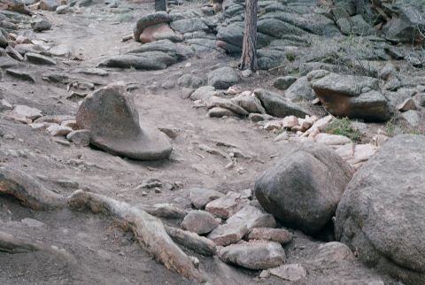 1996 Ford Bronco - The funny looking rock in the middle does not look that big but compare it later on. It was right in the middle of the trail.