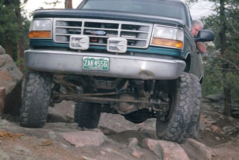 1996 Ford Bronco - And over the hill obsticle.