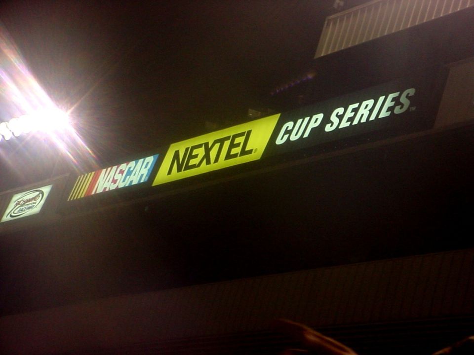 Illuminated sign with NASCAR Nextel Cup Series text