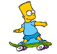 1997 Ford Probe - Bart Simpson is depicted in an animated style, riding a skateboard.