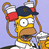 1997 Ford Probe - Homer Simpson is shown wearing a novelty hat that dispenses beer directly into his mouth.