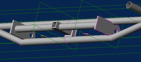 1978 Ford Bronco - 3D CAD model of a tubular frame part, likely for an off-road vehicle modification.