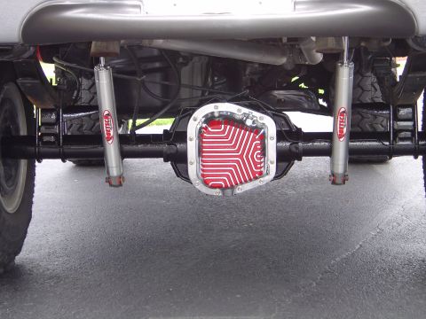 1978 Ford Bronco - Custom rear differential with a red finned cover and dual shocks is visible on this vehicle.