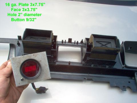1994 Ford Crown Victoria - I used a scrap of 16ga. steel plate to make a mounting panel. A palm sander smoothed it out in no time. I have the switch threaded directly…