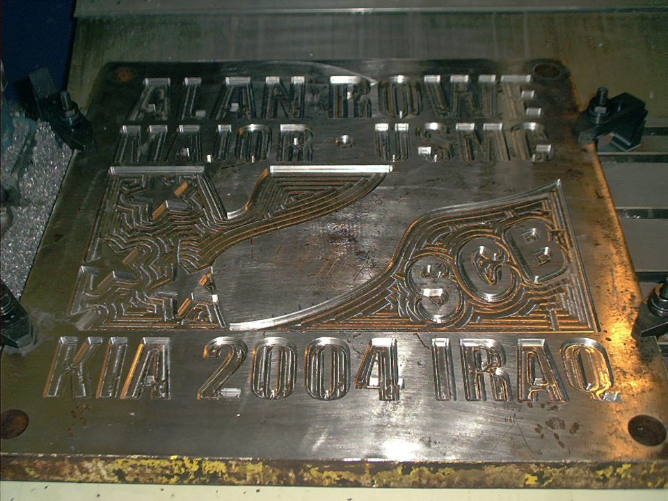 Memorial plaque with text 'KIA 2004 IRAQ'