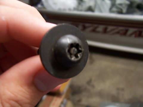 1995 Ford Bronco - A single Torx screw is held up for inspection, with a blurred background.