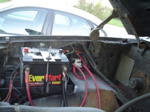 1981 Ford Bronco - re mounted the battery in the front