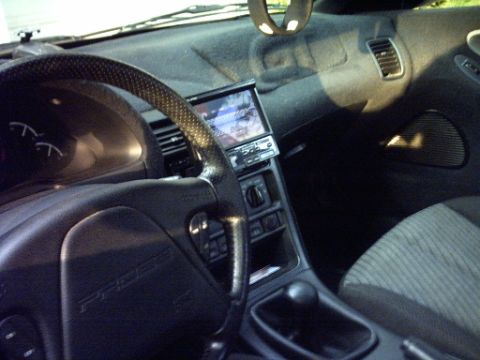 1995 Ford Probe - notice the GT on the airbag, custom short throw shifter, and of course the eclipse screen!!