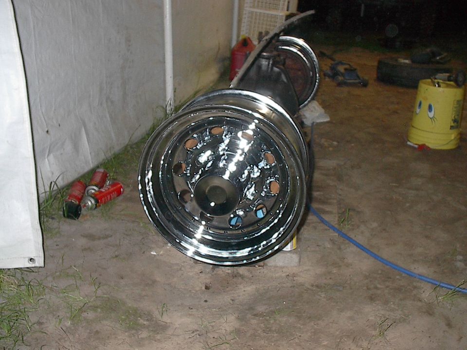 The are the new rims for the one tons. I got a good deal on them so that is why I went with chrome. Also the center caps stuck out pass the rim so that is why I removed them.