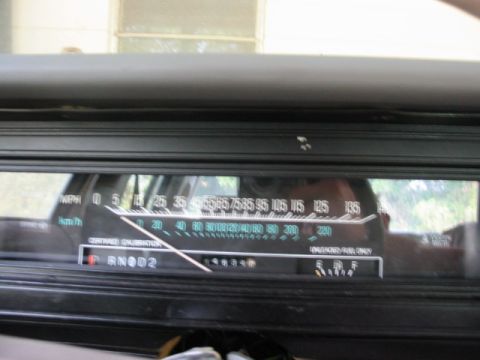 1985 Ford LTD Crown Victoria - Interior view of a 1985 Ford Crown Victoria LTD dashboard, showing the speedometer and fuel gauge.