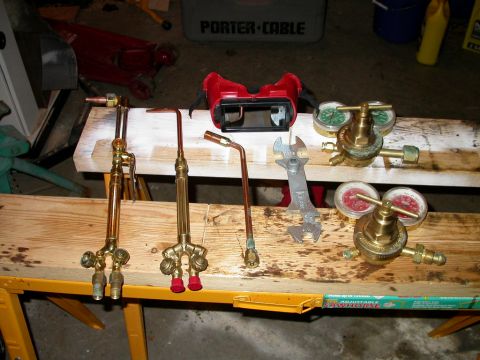 1990 Ford Bronco - Cutting torch, welding torch, rosebud, oxy & acetylene regulators