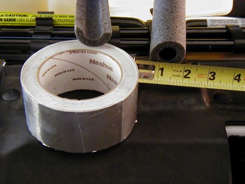 2002 Ford Excursion - 5/8" ID insulation and a roll of nashua or alike 2" wide aluminum duct tape.