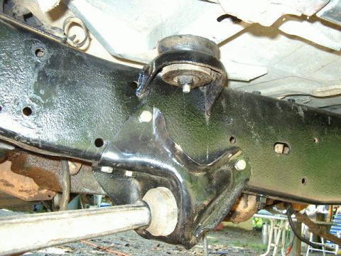 1985 Ford Bronco - Underside view of vehicle frame and suspension components, possibly from a truck or SUV.