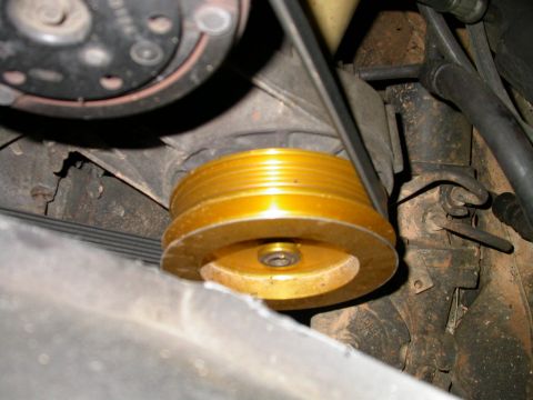 1990 Ford Bronco - Replace power steering pulley with specially machined BroncoAir pulley