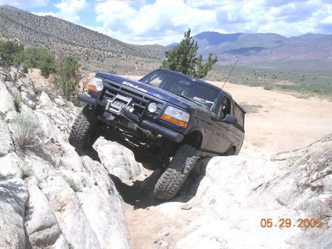 1994 Ford Bronco - This 1994 Ford Bronco is tackling a challenging rocky terrain.