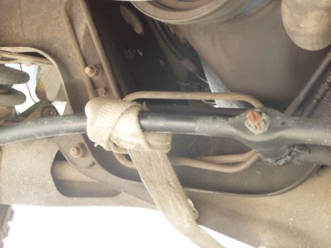 1985 Ford F-150 - well back down at the bottom of the trail trying to straighten that tie rod end a little more... got a strap out the back of the truck with…