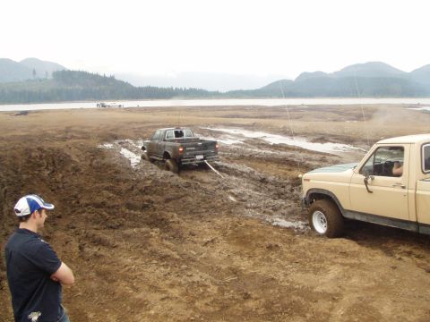 1985 Ford F-150 - made it a little farther this time... guess i gotta pull him out again...