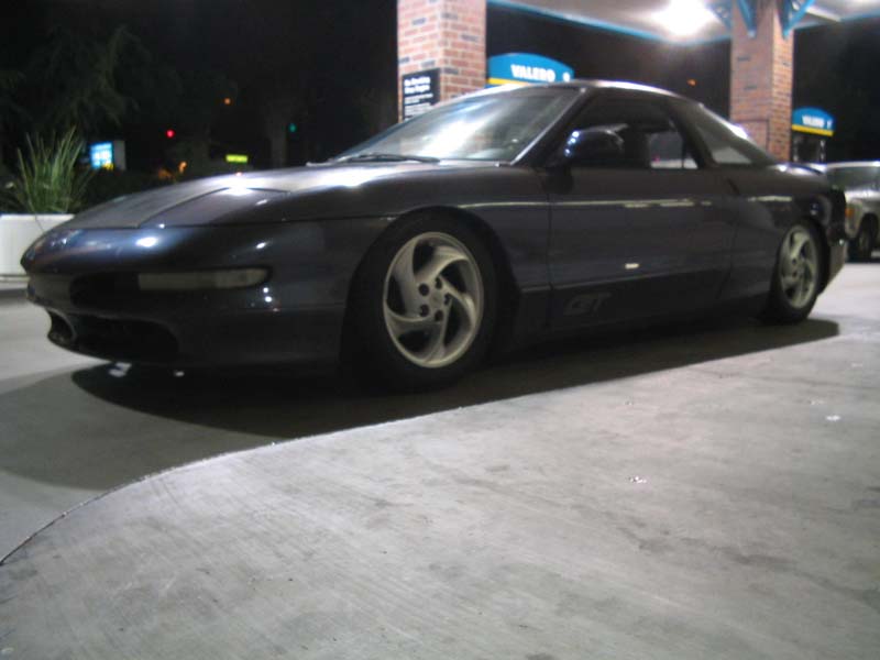 Cut an inch off coilover hubs to lower car more.