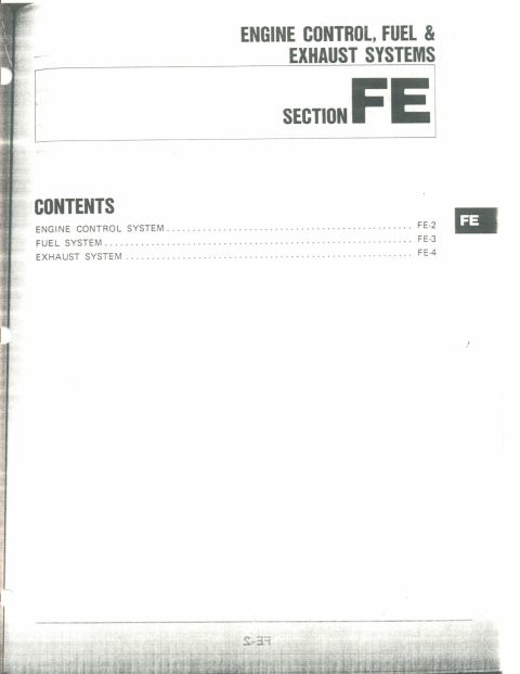 1990 Nissan Micra - This document is a page from a service manual detailing engine control, fuel, and exhaust systems.