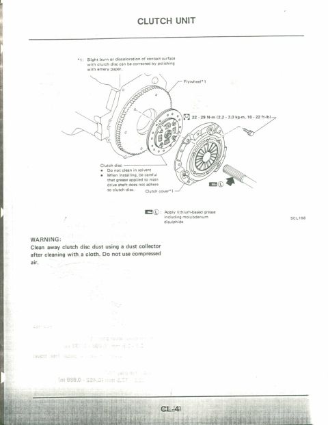 1990 Nissan Micra - This diagram illustrates the components of a clutch unit, detailing assembly and maintenance instructions.