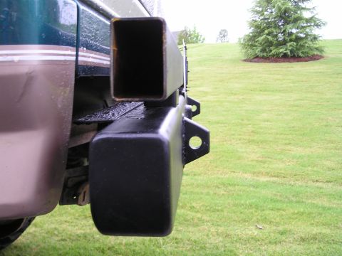 1996 Ford Bronco - Custom rear bumper with tow hitch receiver on a 1996 Ford Bronco.