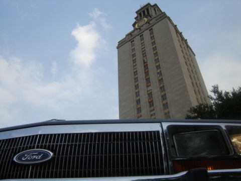 1988 Ford Crown Victoria LTD - Close-up of a 1988 Ford Crown Victoria LTD grille with the Ford logo visible.