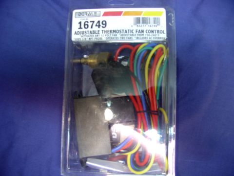 1986 Ford Bronco - This is the "wet" probe, adjustable fan control I'm using. It adjusts from 150 degrees all the way to 240. It will operate one or two fans…