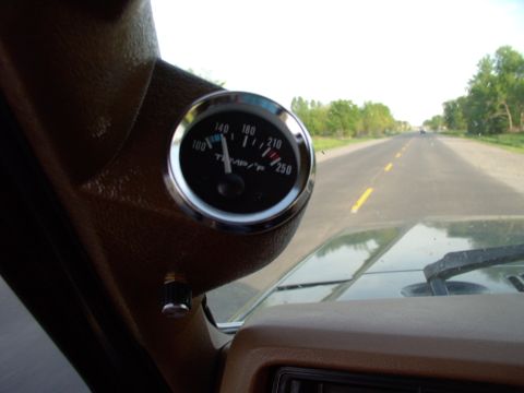 1986 Ford Bronco - Same day (hottest of the year) flyin' down the highway smiling and she's steady at 140 degrees, once the air starts moving through the gril…