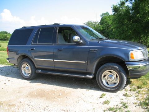1999 Ford Expedition - Side view of a blue 1999 Ford Expedition SUV parked outdoors.