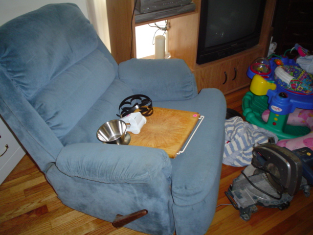 more garage sale stuff, I think that chair is the devil