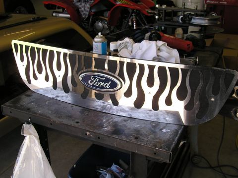 1999 Ford F-150 - garage art from the grill insert I removed