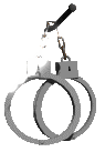 1979 Ford F-150 - A pair of metal handcuffs are suspended by a chain, suggesting a law enforcement or arrest context.